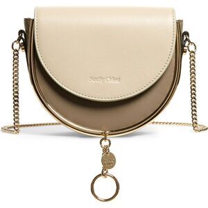 See By Chloe Mara Evening Motty grey Smooth Leather Saddle Bag
